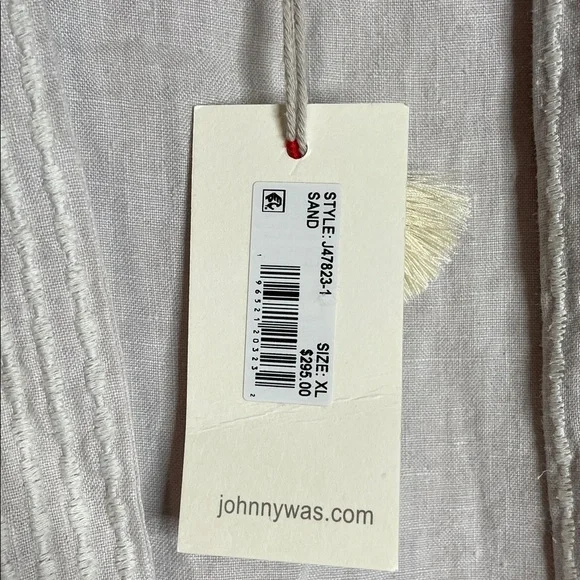 Johnny Was | Vienna Linen Light Gray Floral Embroidered Kimono Top Size XL NWT - Picture 5 of 8